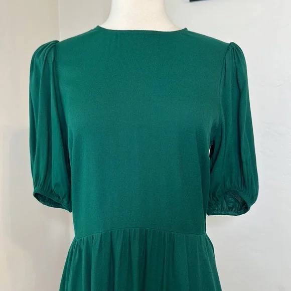 REFORMATION Dulce Mini Puff Sleeve Dress in Emerald, 8 - Picture 4 of 16